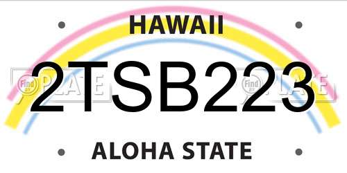 2TSB223 Hawaii License Plate