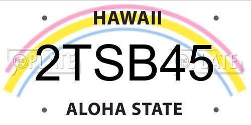 2TSB45 Hawaii License Plate