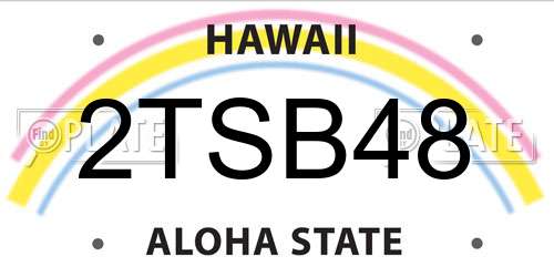 2TSB48 Hawaii License Plate