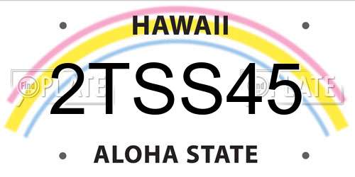 2TSS45 Hawaii License Plate