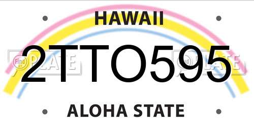 2TTO595 Hawaii License Plate