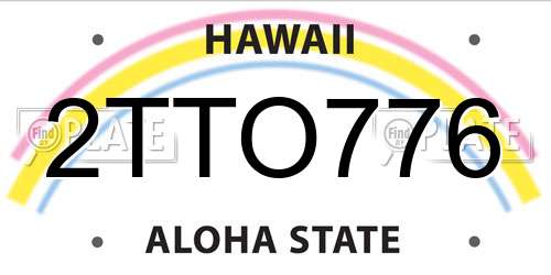 2TTO776 Hawaii License Plate