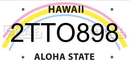 2TTO898 Hawaii License Plate