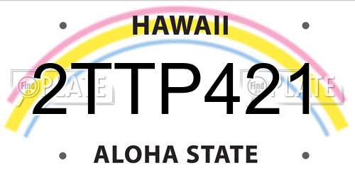 2TTP421 Hawaii License Plate