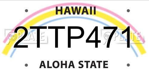2TTP471 Hawaii License Plate