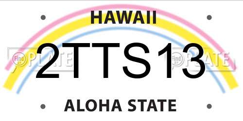 2TTS13 Hawaii License Plate
