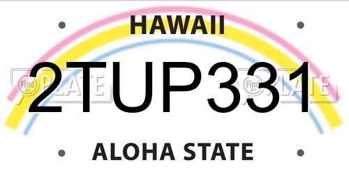 2TUP331 Hawaii License Plate