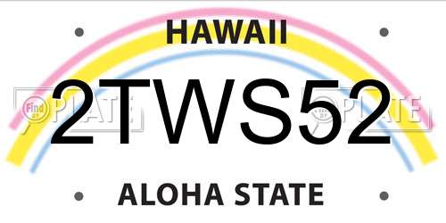 2TWS52 Hawaii License Plate