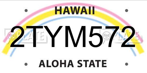 2TYM572 Hawaii License Plate