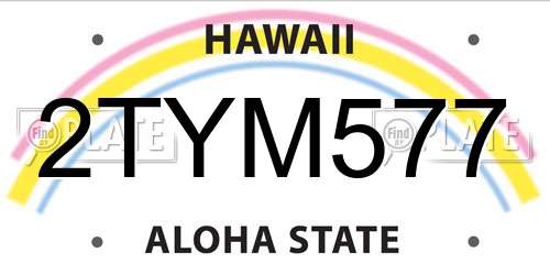 2TYM577 Hawaii License Plate