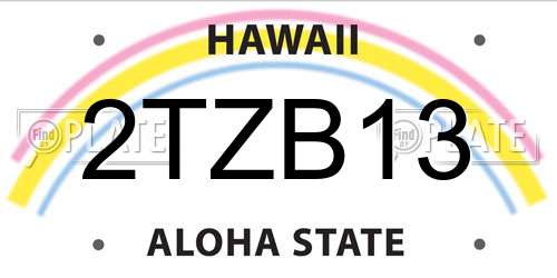2TZB13 Hawaii License Plate