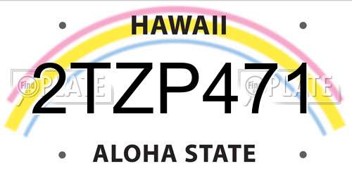 2TZP471 Hawaii License Plate