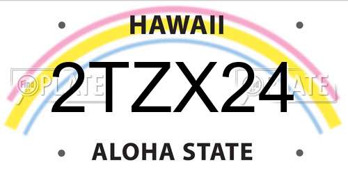 2TZX24 Hawaii License Plate