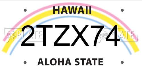 2TZX74 Hawaii License Plate