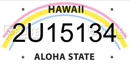 2U15134 Hawaii License Plate