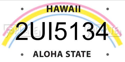 2UI5134 Hawaii License Plate