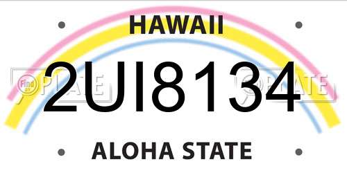 2UI8134 Hawaii License Plate