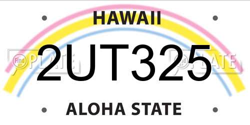 2UT325 Hawaii License Plate