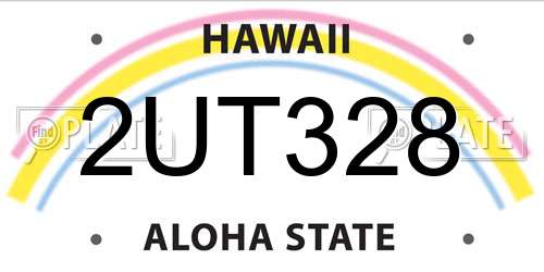 2UT328 Hawaii License Plate