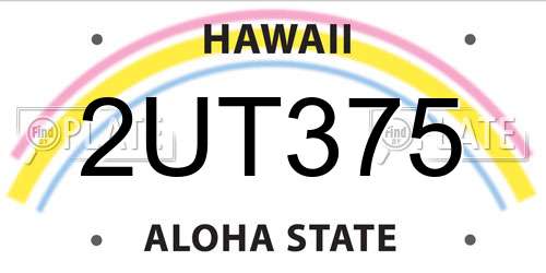 2UT375 Hawaii License Plate
