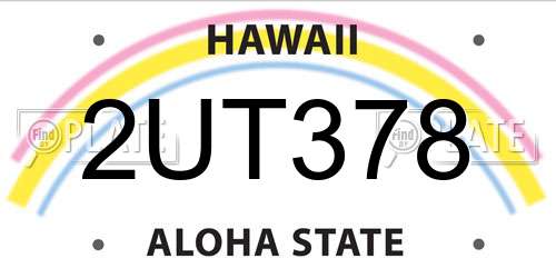 2UT378 Hawaii License Plate