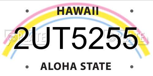 2UT5255 Hawaii License Plate