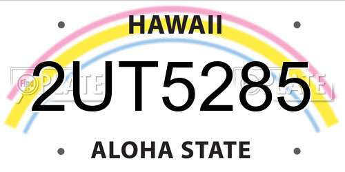 2UT5285 Hawaii License Plate