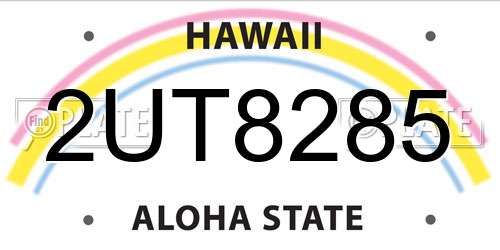 2UT8285 Hawaii License Plate