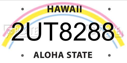 2UT8288 Hawaii License Plate