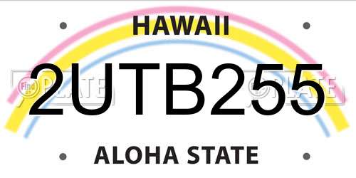 2UTB255 Hawaii License Plate