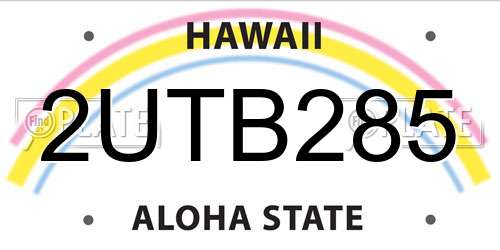 2UTB285 Hawaii License Plate
