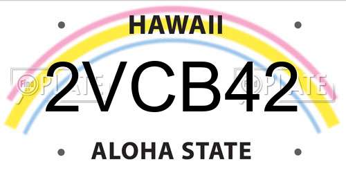 2VCB42 Hawaii License Plate