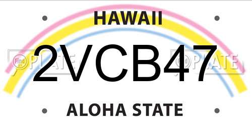 2VCB47 Hawaii License Plate