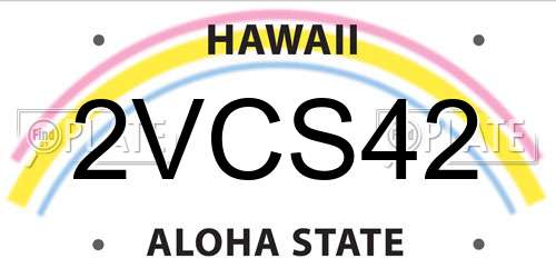2VCS42 Hawaii License Plate