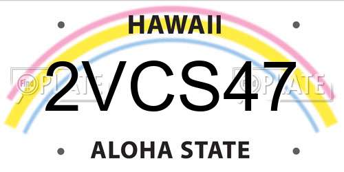 2VCS47 Hawaii License Plate