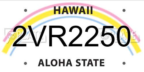 2VR2250 Hawaii License Plate