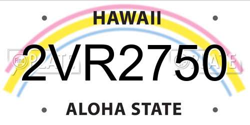 2VR2750 Hawaii License Plate