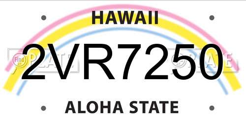 2VR7250 Hawaii License Plate