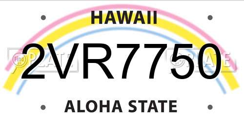2VR7750 Hawaii License Plate