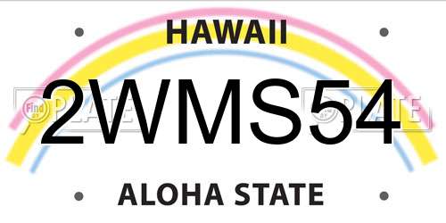 2WMS54 Hawaii License Plate