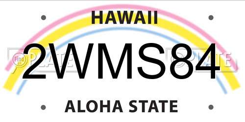 2WMS84 Hawaii License Plate