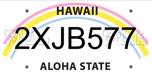 2XJB577 Hawaii License Plate