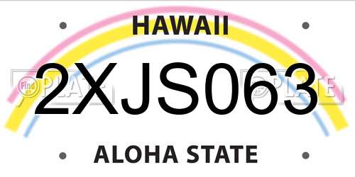 2XJS063 Hawaii License Plate