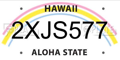 2XJS577 Hawaii License Plate