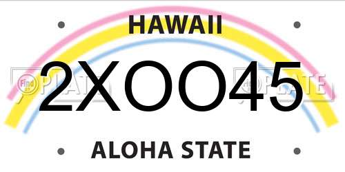2XOO45 Hawaii License Plate