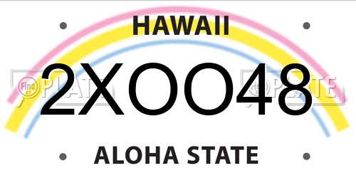 2XOO48 Hawaii License Plate