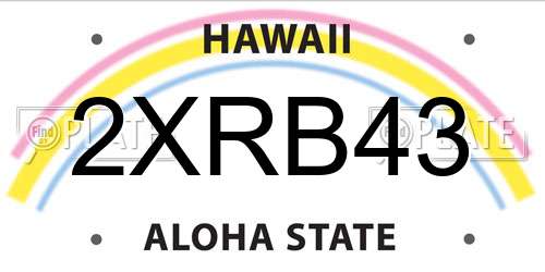 2XRB43 Hawaii License Plate