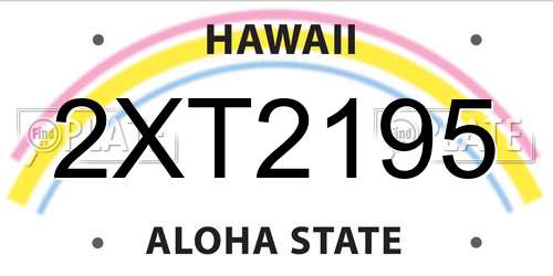 2XT2195 Hawaii License Plate