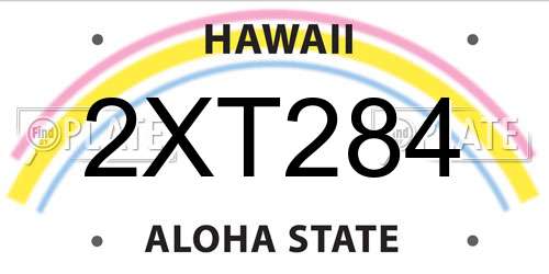 2XT284 Hawaii License Plate