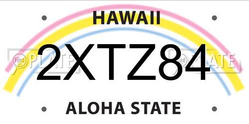 2XTZ84 Hawaii License Plate